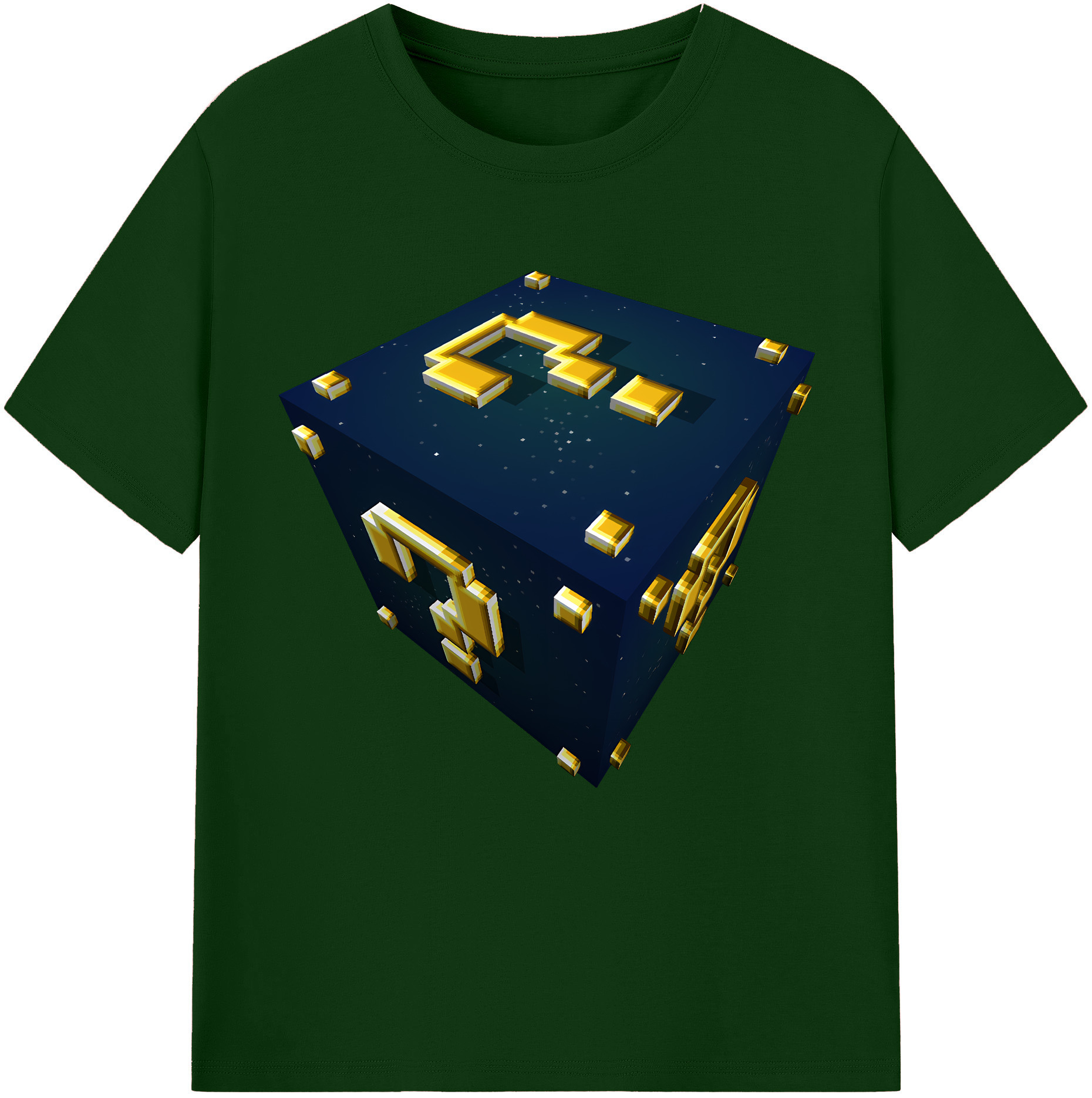 （画像用） マインクラフト ブロックの世界 Minecraft MC Block world 綿100％半袖Tシャツ（フロントプリント）